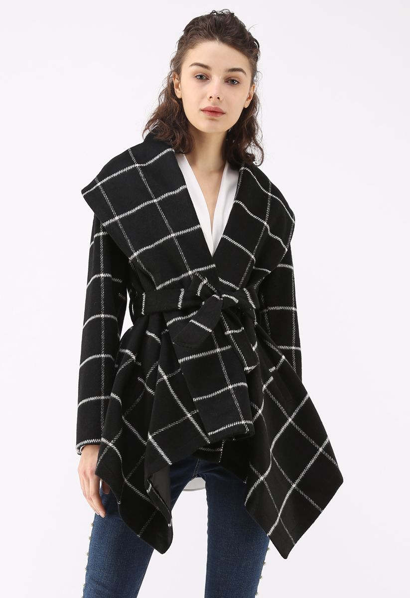 Prairie Grid Rabato Coat in Black
