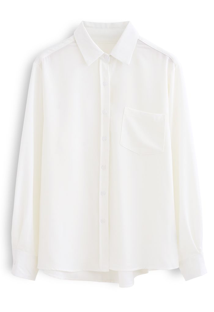 Basic Softness Hi-Lo Shirt in White