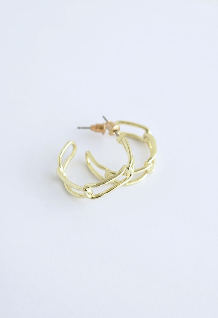 Gold Clip Circle Earrings
