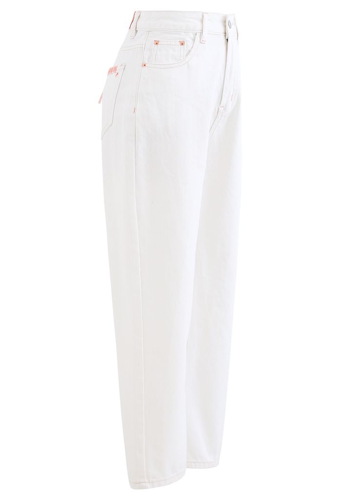 Straight-Leg Crop Jeans in White