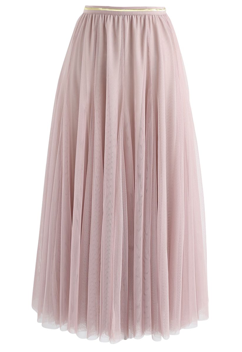 My Secret Weapon Tulle Maxi Skirt in Pink