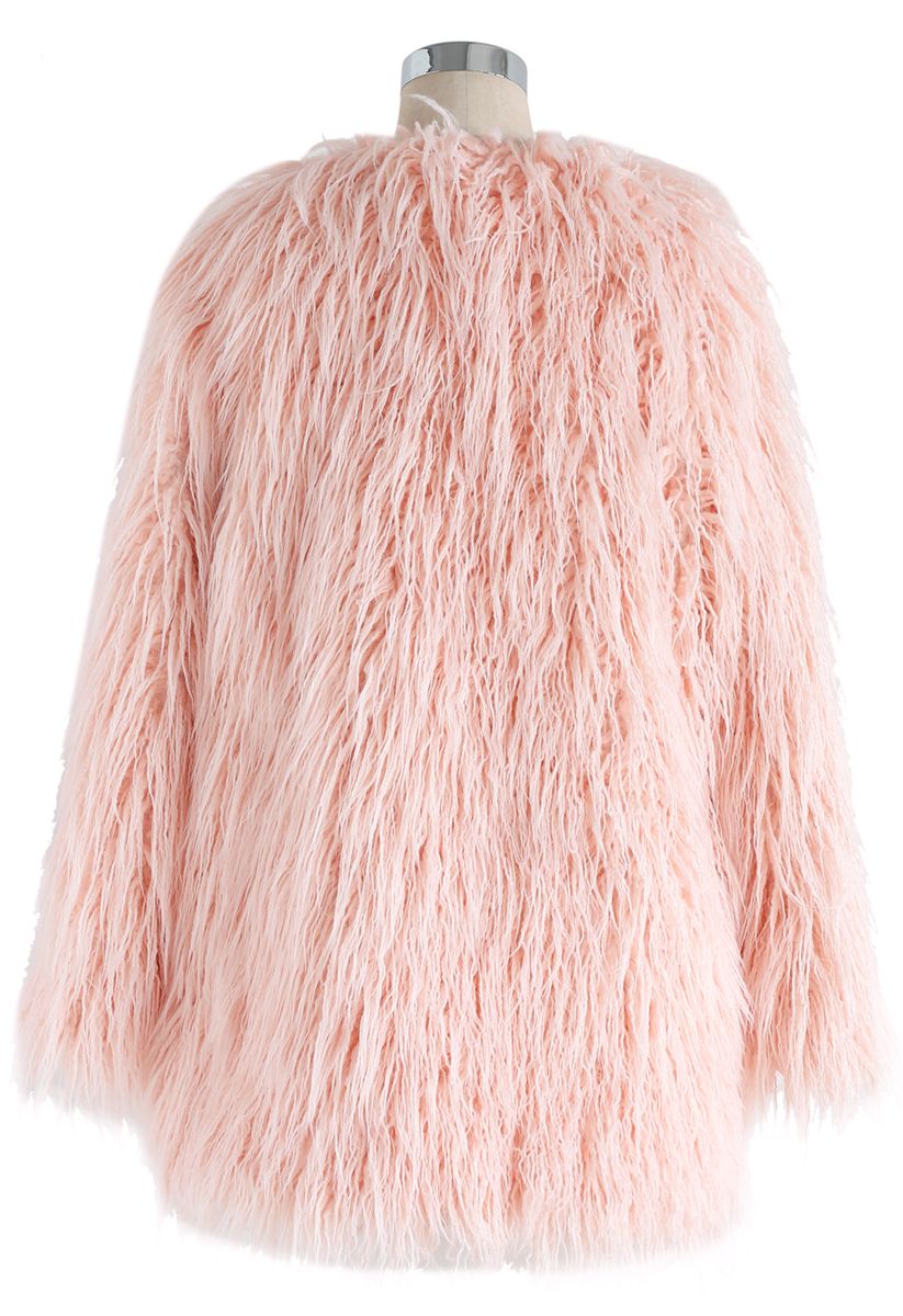 My Chic Faux Fur Coat in Pink