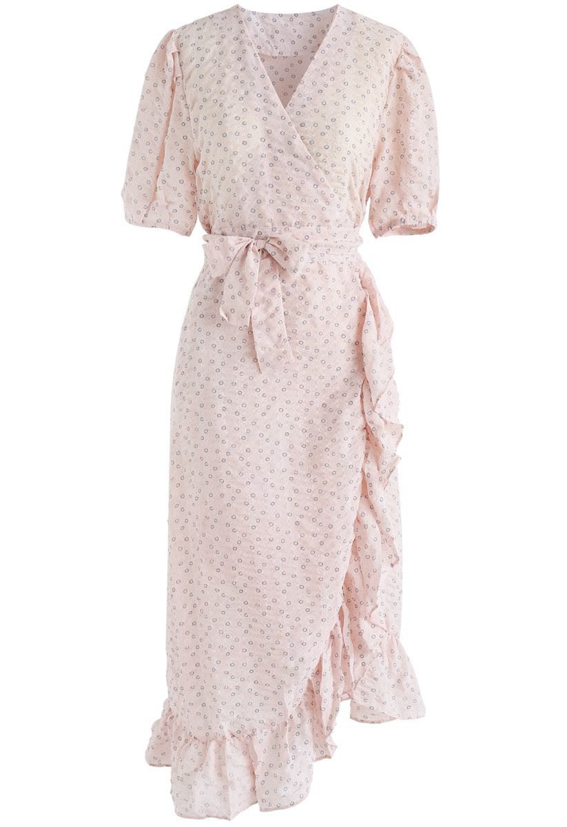 That's A Wrap Floral Midi Dress in Pink