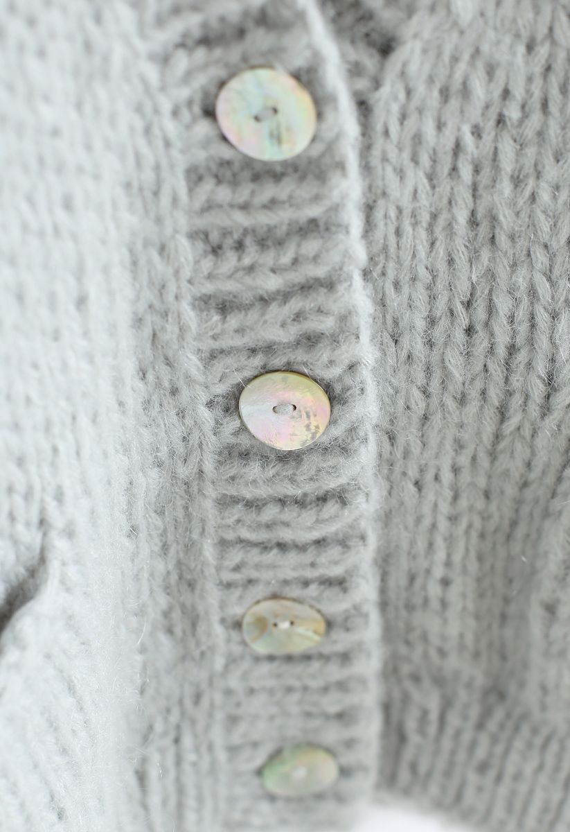 Pause for the Cozy Chunky Hand Knit Cardigan in Mint
