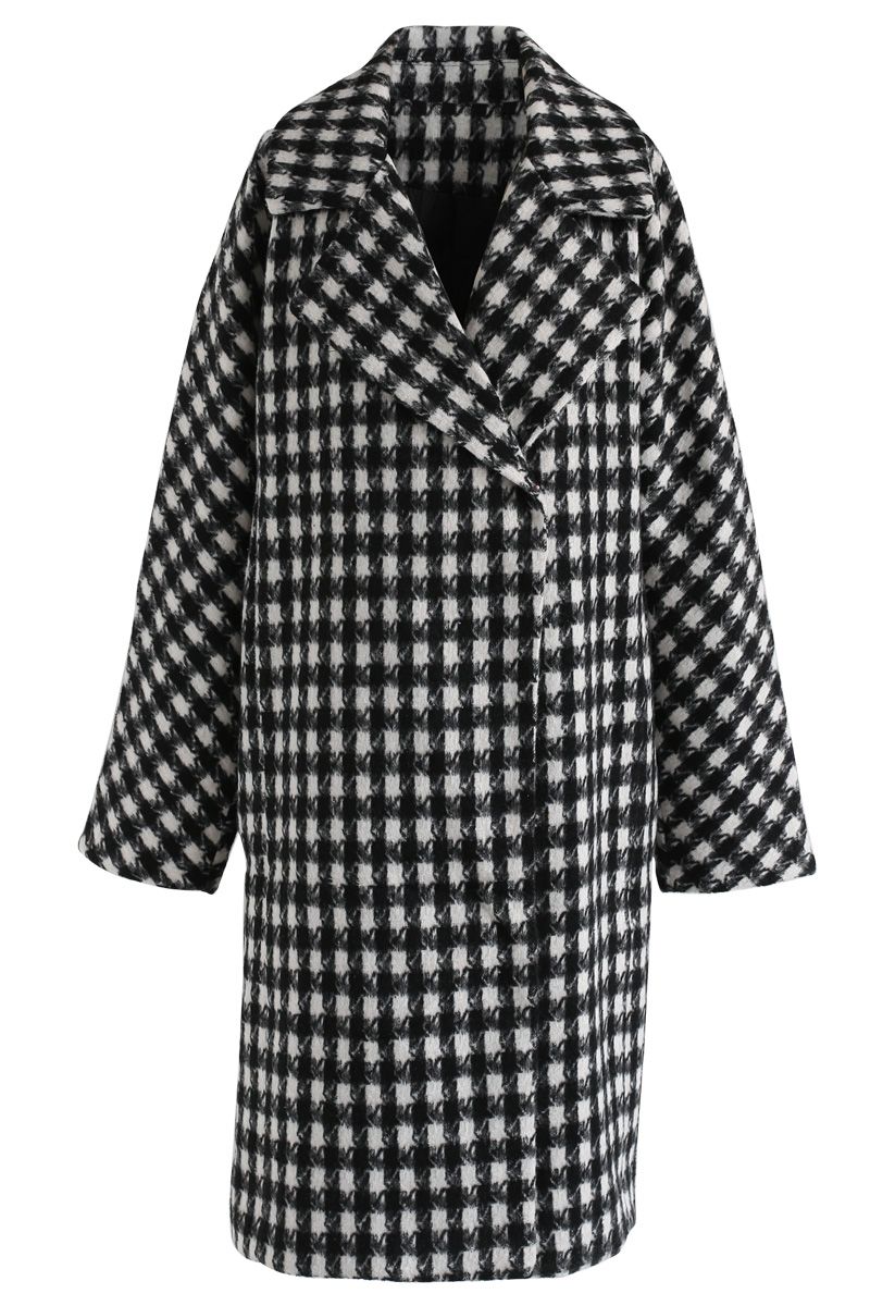 Young and Beautiful Houndstooth Longline Coat
