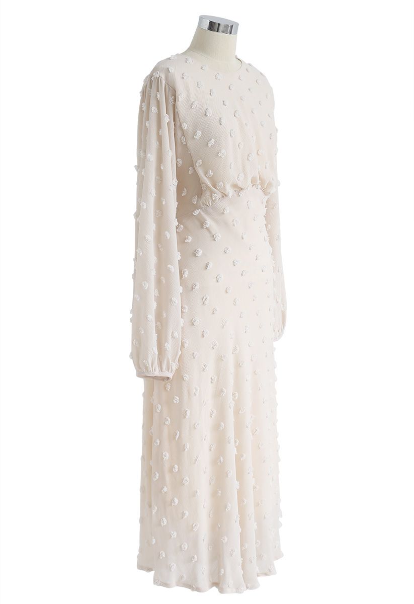 Cotton Candy Sheer Maxi Dress in Cream