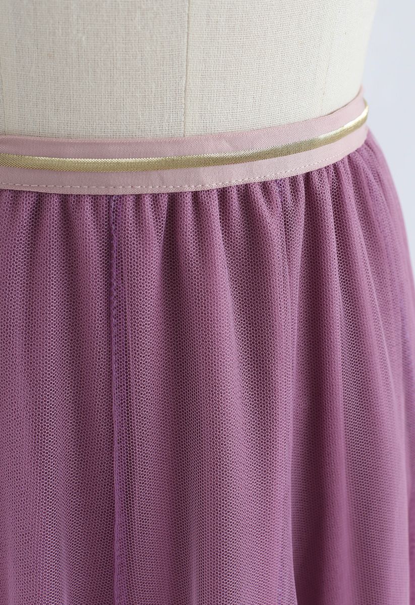 My Secret Weapon Tulle Midi Skirt in Lilac