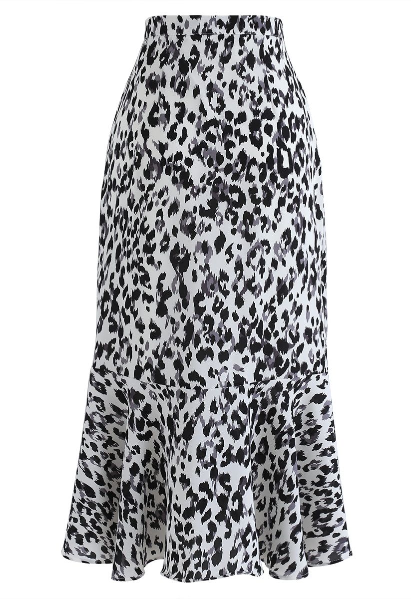 It Must Be Love Painted Leopard Frilling Skirt