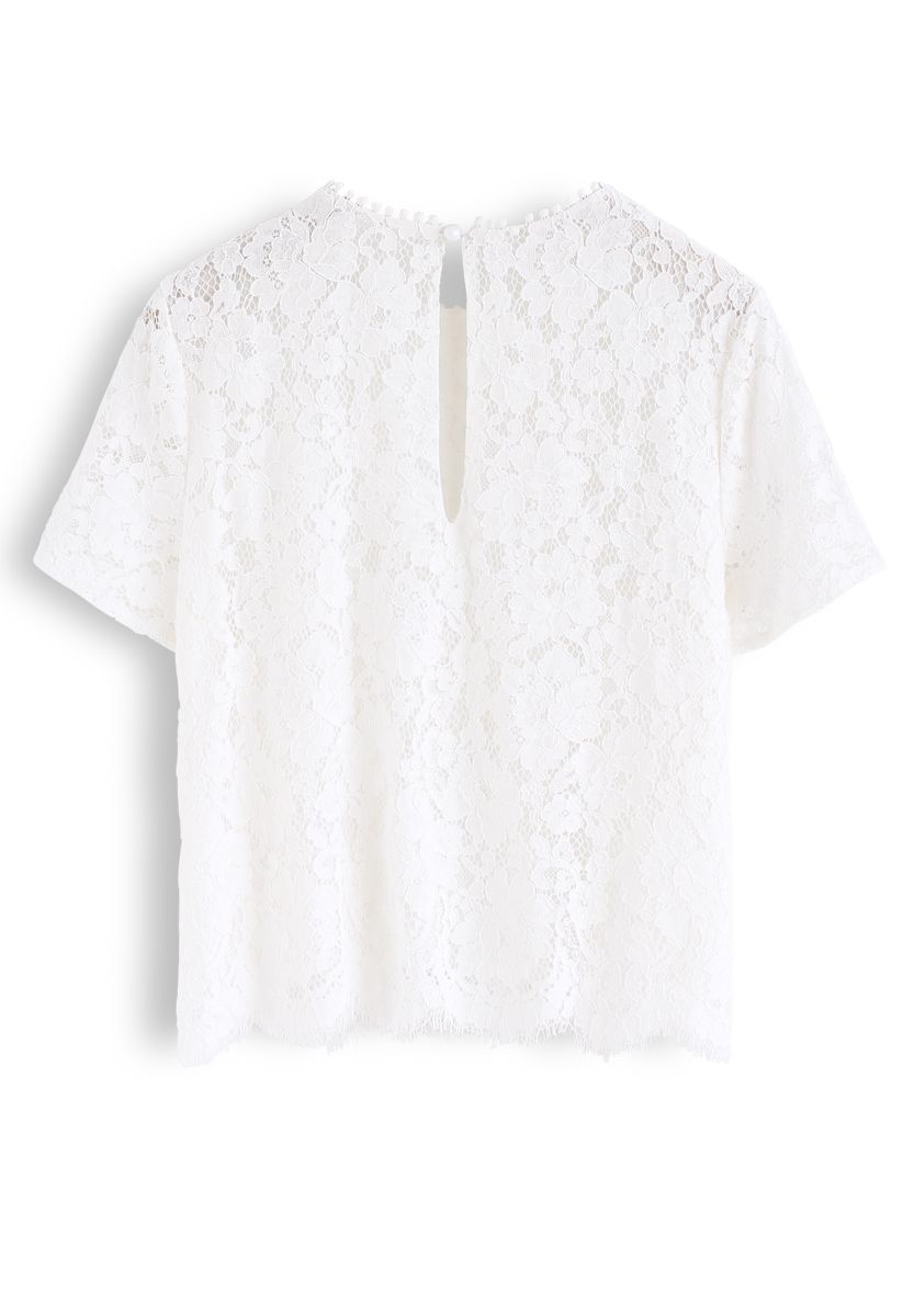 Everyday Fit Full Lace Top in White