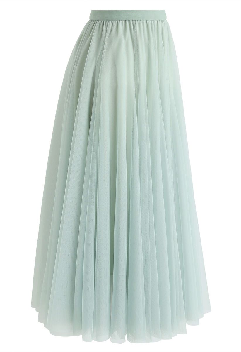 My Secret Weapon Tulle Maxi Skirt in Mint