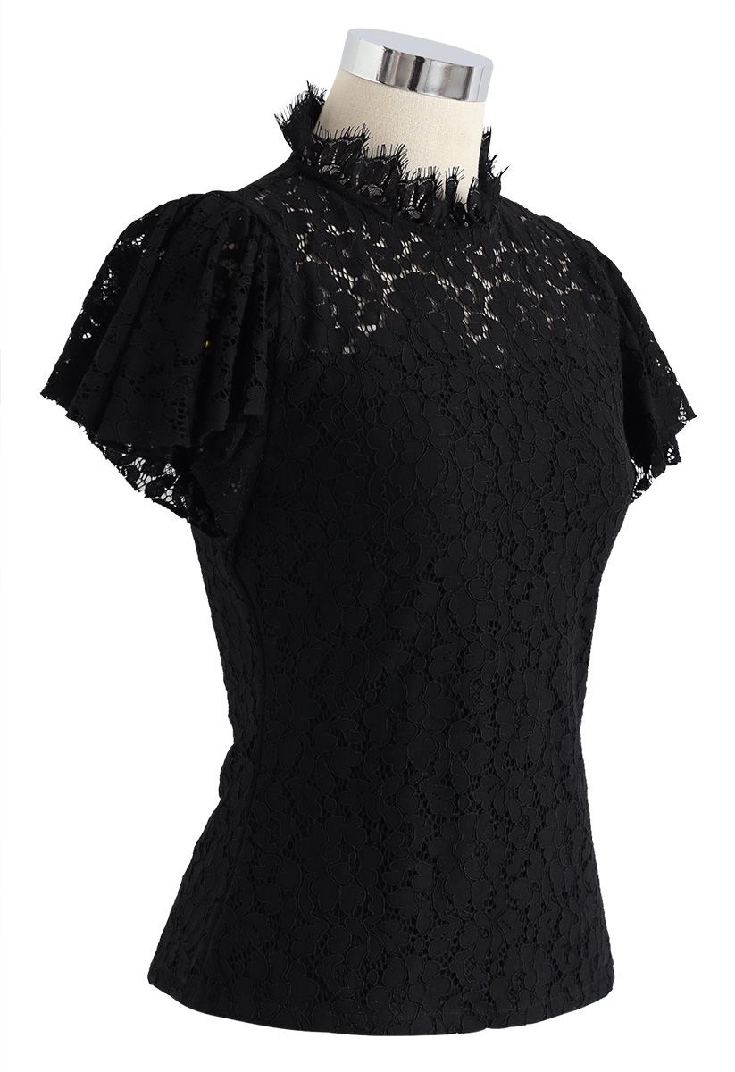 Fall in Love Lace Top in Black