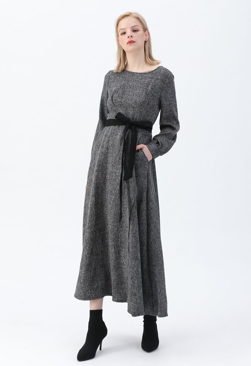 Normcore Lace Belted Maxi Dress 