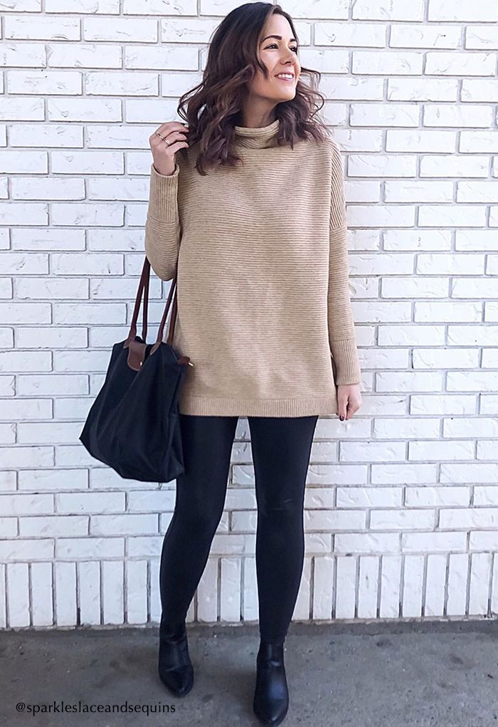 Cozy Ribbed Turtleneck Sweater in Linen