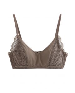 Inserted Cami Bra Top in Brown