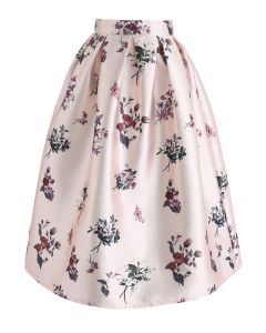 Go with Grace Floral Printed Midi Skirt