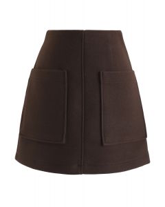 Pocket of Charm Mini Skirt in Brown
