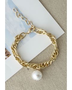 Pearl Decor Gold Chain Bracelet