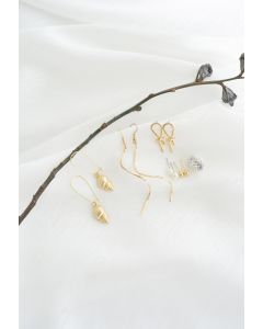 6-Pack Pearl Diamante Knot Hoop and Stud Earrings