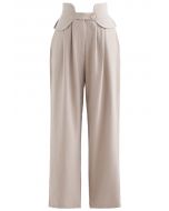 High-Waisted Tapered Pants in Sand